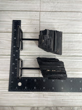 Load image into Gallery viewer, Raw Black Tourmaline On Metal Stand