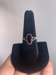 Garnet SZ 7.5 Sterling Silver Ring