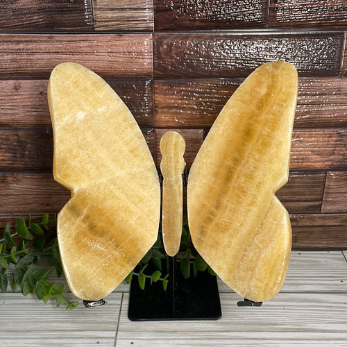 Orange Calcite Butterfly With Stand