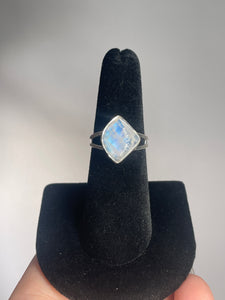 Rainbow Moonstone SZ 6.5 Sterling Silver Ring