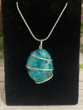 Load image into Gallery viewer, Chrysocolla Wire-Wrapped Pendant