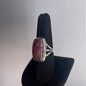 Strawberry Quartz Size 8 Sterling Silver Ring