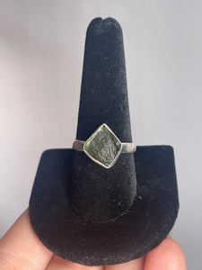 Moldavite SZ 10 Sterling Silver Ring