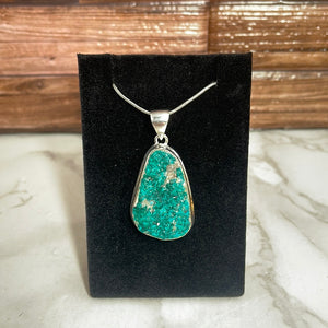 Dioptase Sterling Silver Pendant