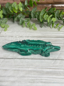 Malachite Crocodile Carving