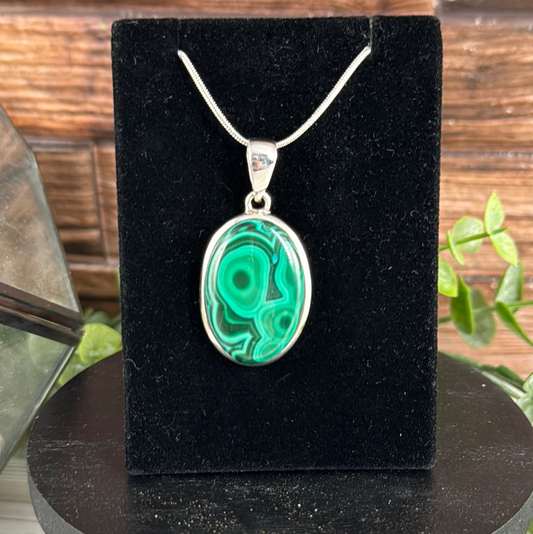 Malachite Sterling Silver Pendant