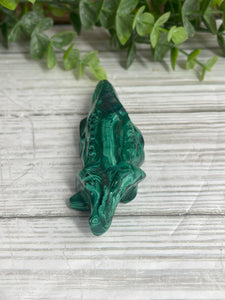 Malachite Crocodile Carving