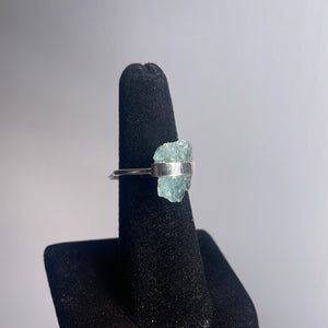 Aquamarine Size 6 Sterling Silver Ring