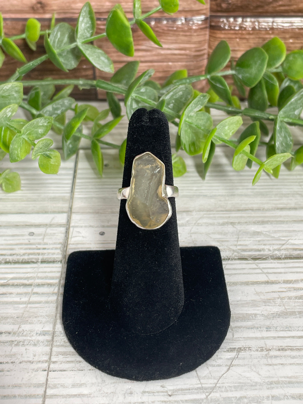 Libyan Desert Glass SZ 6 Sterling Silver Ring