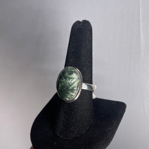 Seraphinite Size 9 Sterling Silver Ring