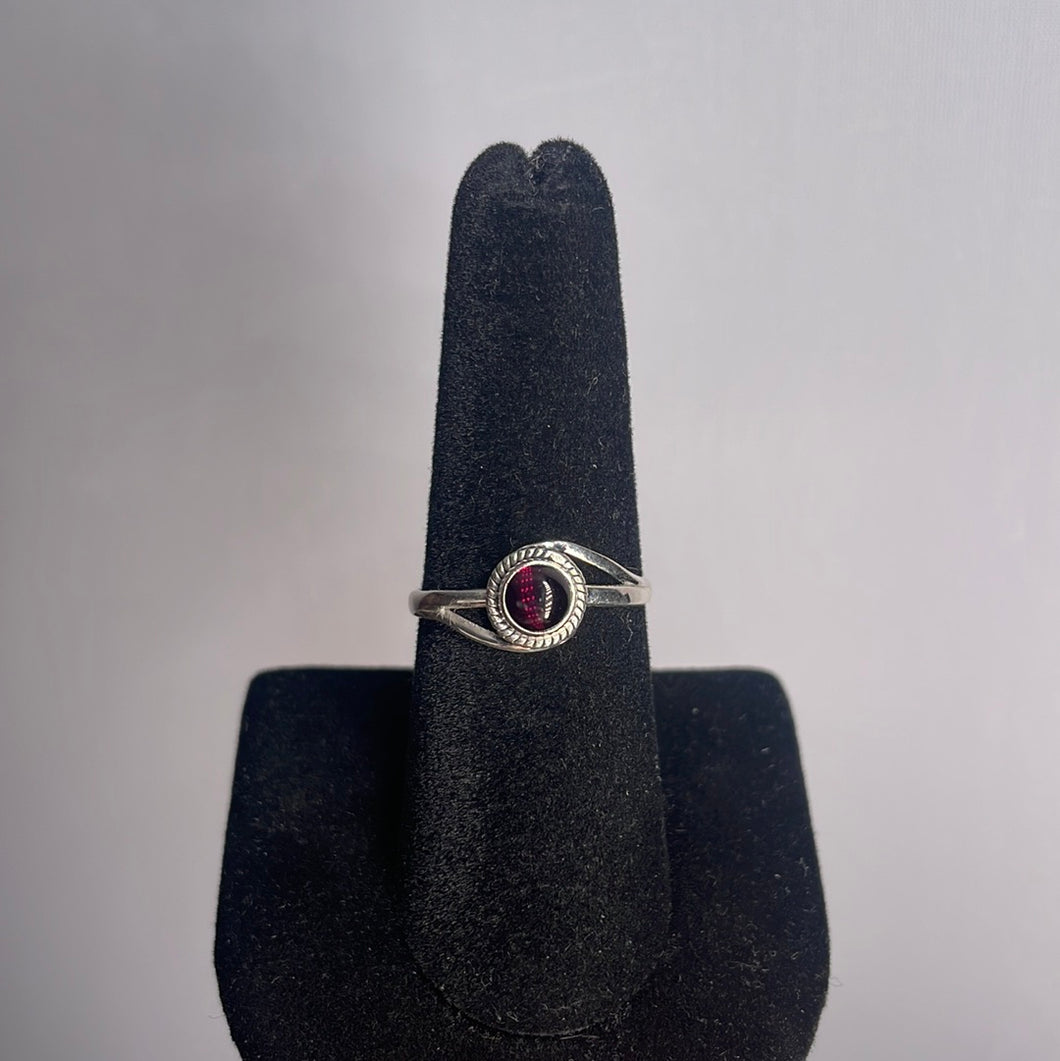 Garnet Size 8 Sterling Silver Ring