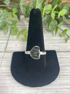 Moldavite SZ 11 Sterling Silver Ring