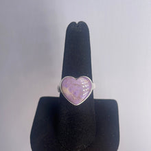 Load image into Gallery viewer, Purple Jade Size 9 Sterling Silver Ring