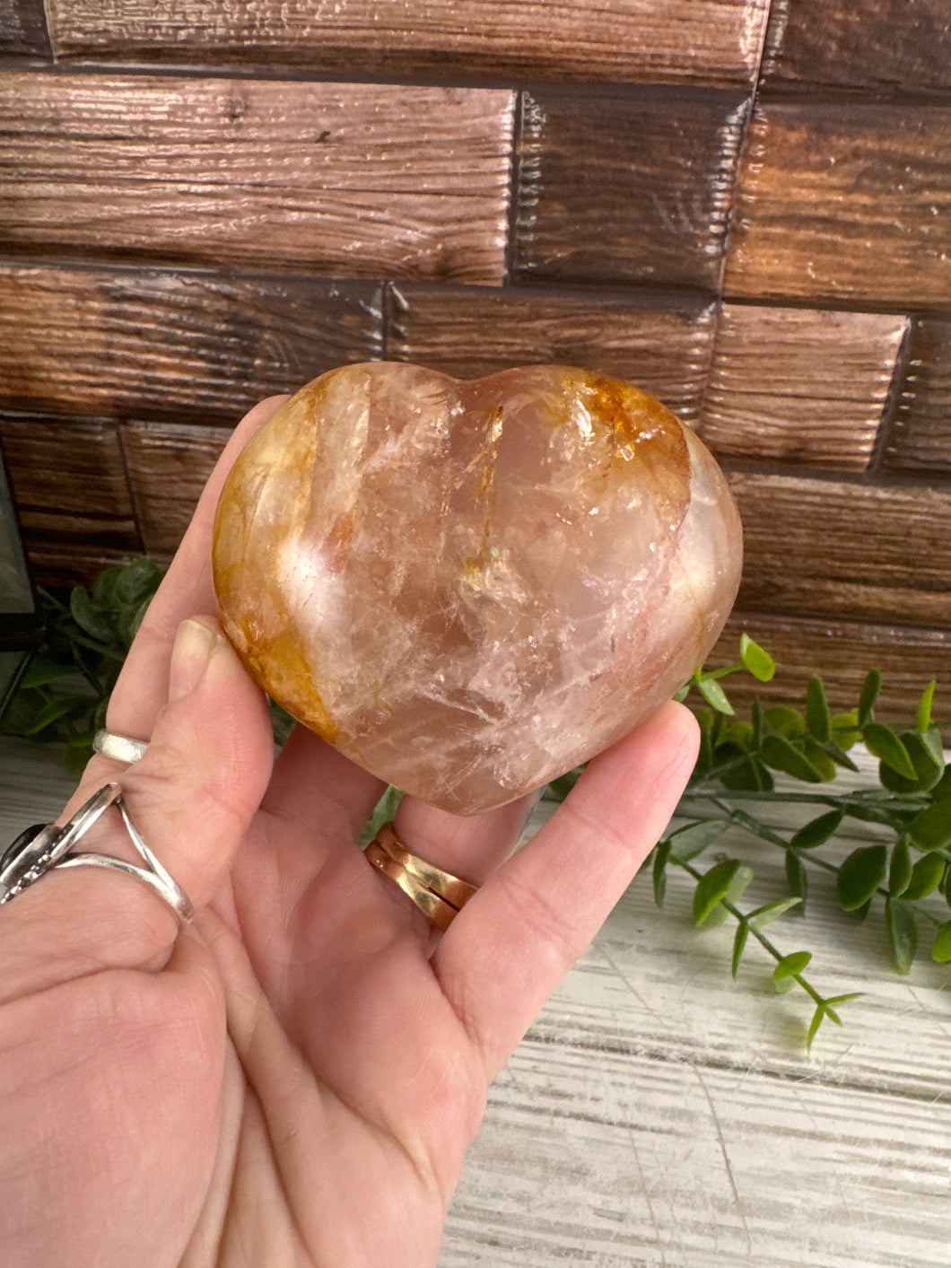 Fire Quartz/ Golden Healer Heart