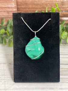 Malachite Wire-Wrapped Pendant