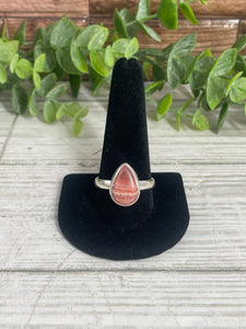 Rhodochrosite SZ 12 Sterling Silver Ring