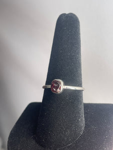 Garnet SZ 8 Sterling Silver Ring