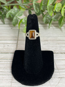 Tiger Eye Size 5 Sterling Silver Ring