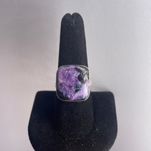 Load image into Gallery viewer, Charoite Size 9 Sterling Silver Ring