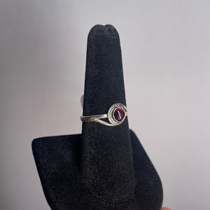 Garnet Size 8 Sterling Silver Ring