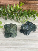 Load image into Gallery viewer, Moss Agate Frog Carving