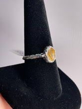 Load image into Gallery viewer, Rutilated Quartz SZ 9 Hammered Sterling Silver Ring