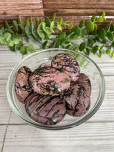 Load image into Gallery viewer, Rhodonite Palm Stone Small