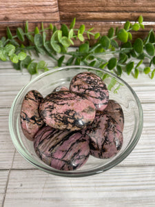 Rhodonite Palm Stone Small