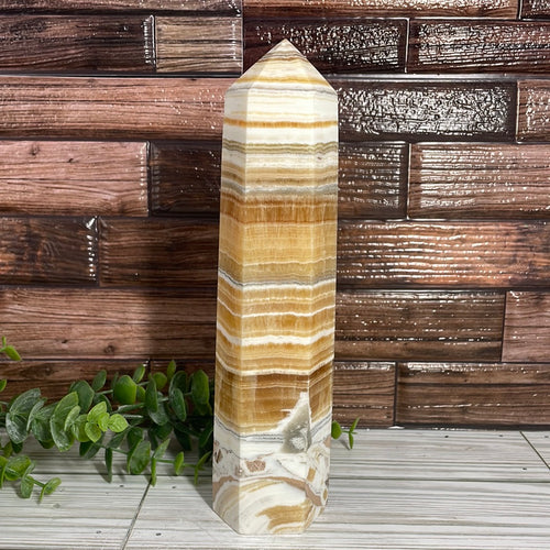 Banded Orange Calcite Tower