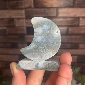 Moss Agate Standing Moon