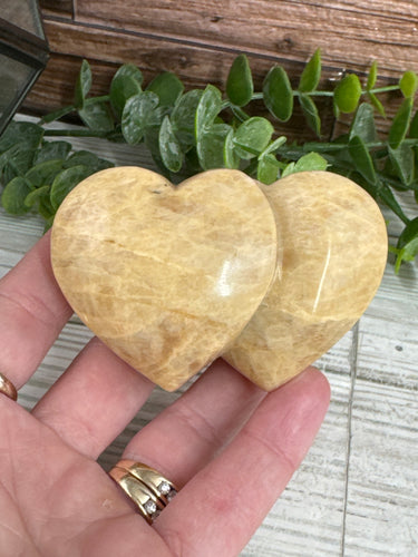 Peach Moonstone Double Hearts