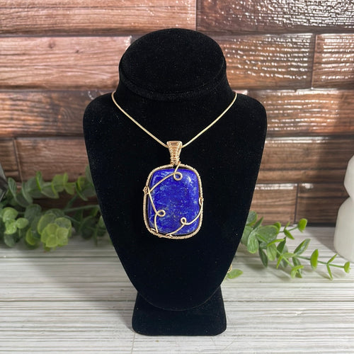 Lapis Lazuli Wire-Wrapped Pendant