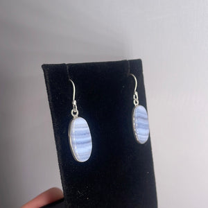 Blue Lace Agate Sterling Silver Earrings