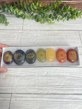 Load image into Gallery viewer, Engraved Stone Chakra Set