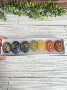 Engraved Stone Chakra Set