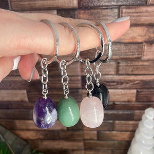 Tumbled Crystal Keychain