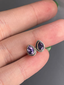 Amethyst Sterling Silver Stud Earrings