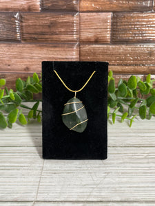 Nephrite Jade Wire-Wrapped Pendant