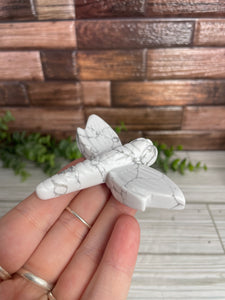 Howlite Dragonfly Carving