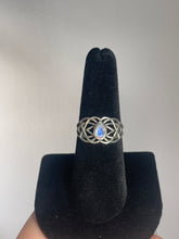 Load image into Gallery viewer, Rainbow Moonstone SZ 8 Sterling Silver Ring