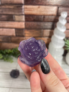 Fluorite Rose Carving