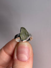 Load image into Gallery viewer, Moldavite SZ 4 Sterling Silver Ring