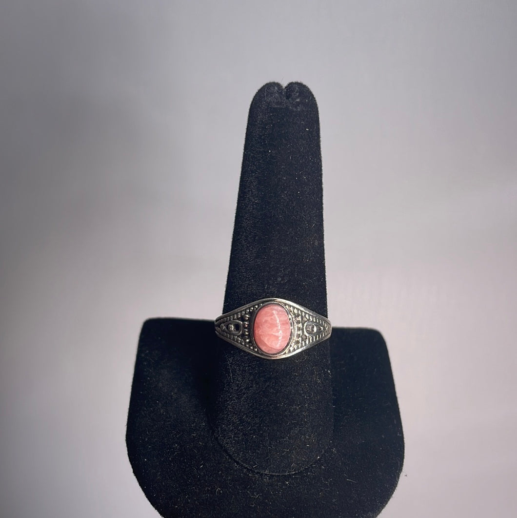 Rhodochrosite Size 10 Sterling Silver Ring