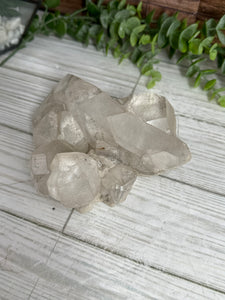 Quartz on White Feldspar Cluster