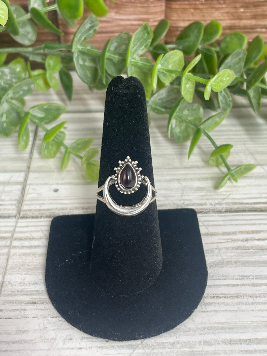 Garnet SZ 8 Sterling Silver Ring