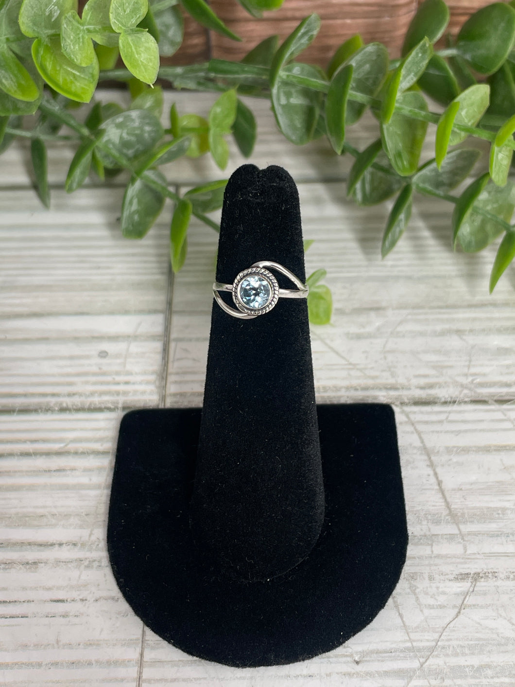 Blue Topaz SZ 4 Sterling Silver Ring