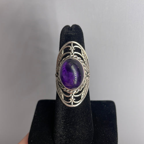 Amethyst Size 6 Sterling Silver Ring