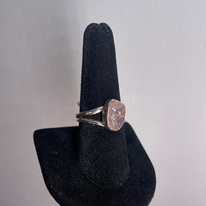 Rose Quartz Size 9 Sterling Silver Ring