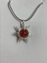 Load image into Gallery viewer, Strawberry Quartz Star/Snowflake Wire-Wrapped Pendant