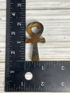 Tiger Eye Ankh Carving